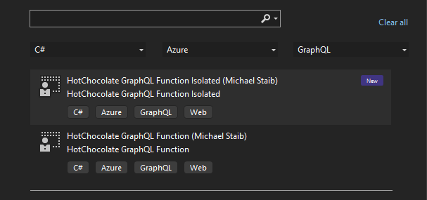 HotChocolate Azure Functions Project Templates