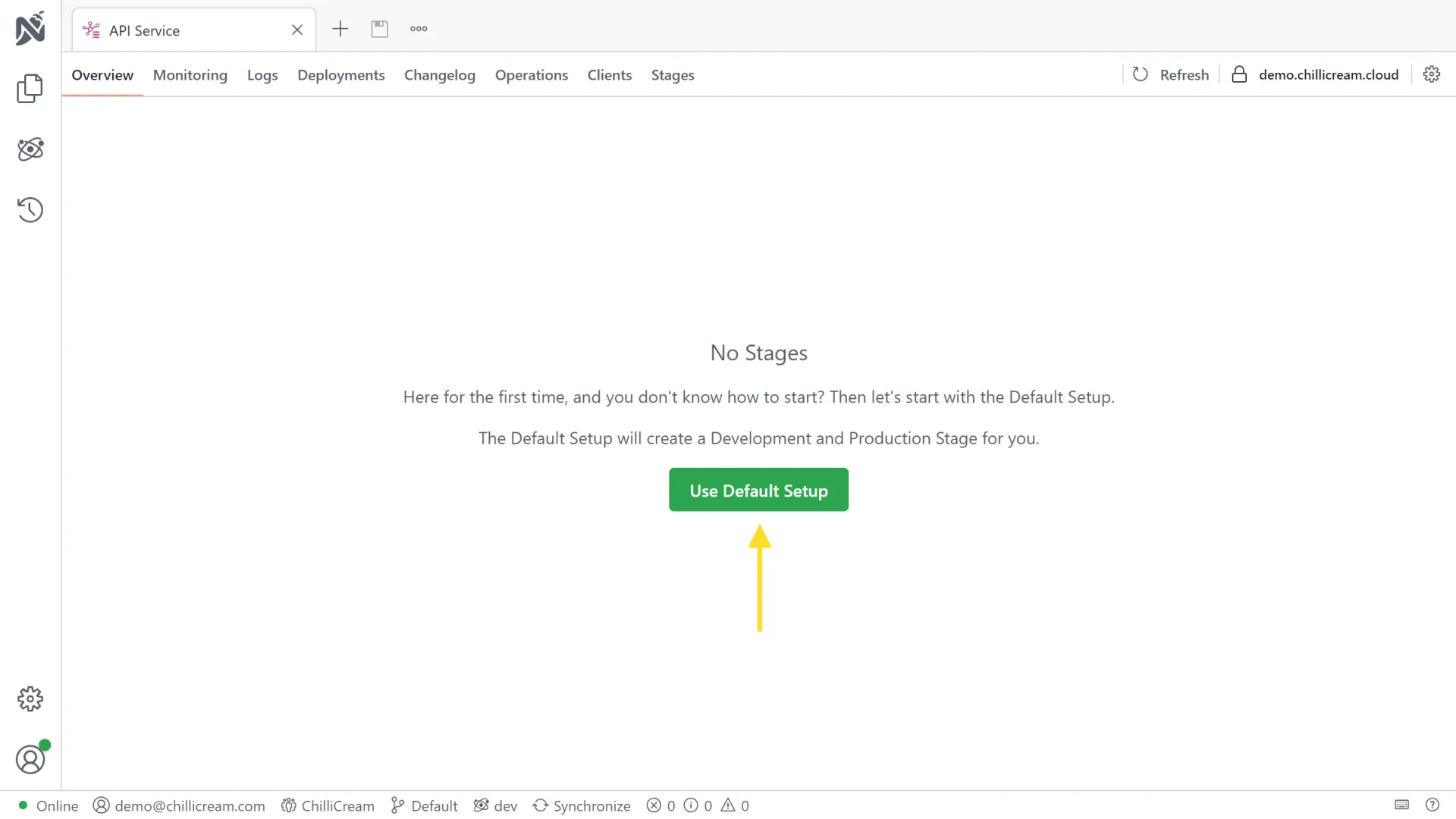 Screenshot of the Stages overview